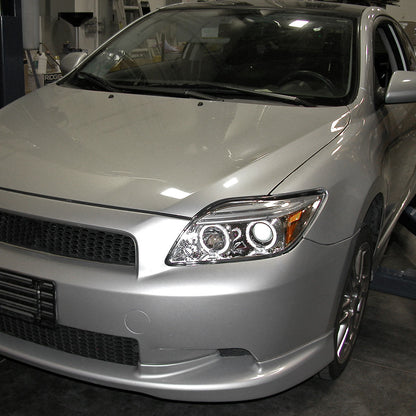 Ronnin - Fits 2005-2010 Scion tC LED Halo Rims Projector Headlights Upgrade Assembly Pair | Chrome