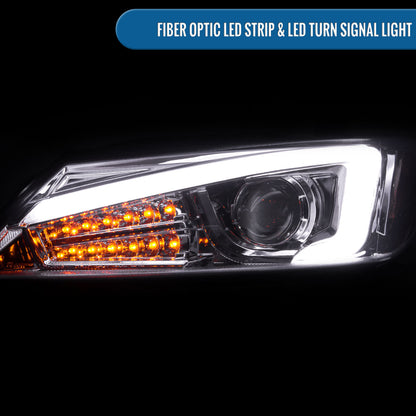 Ronnin - Se adapta a Scion tC 2011-2013 Luces direccionales LED de repuesto mejoradas Montaje de faros delanteros con proyector Par | Cromado