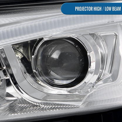 Ronnin - Se adapta a Scion tC 2011-2013 Luces direccionales LED de repuesto mejoradas Montaje de faros delanteros con proyector Par | Cromado