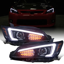 Ronnin - Fits 2011-2013 Scion tC Upgrade Replacement LED Turn Signal Lights Projector Headlights Assembly Pair | Black Smoke
