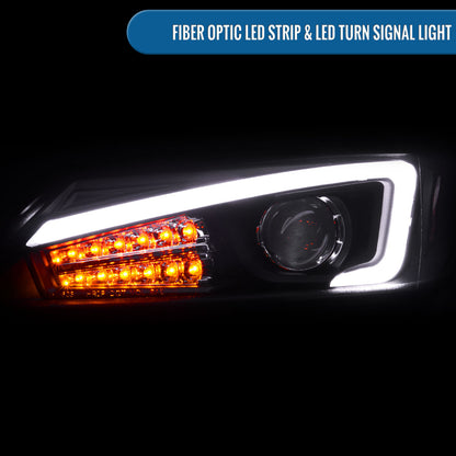 Ronnin - Se adapta a Scion tC 2011-2013, par de conjunto de faros delanteros con proyector LED de repuesto mejorado para intermitentes | Negro