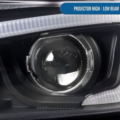 Ronnin - Se adapta a Scion tC 2011-2013, par de conjunto de faros delanteros con proyector LED de repuesto mejorado para intermitentes | Negro
