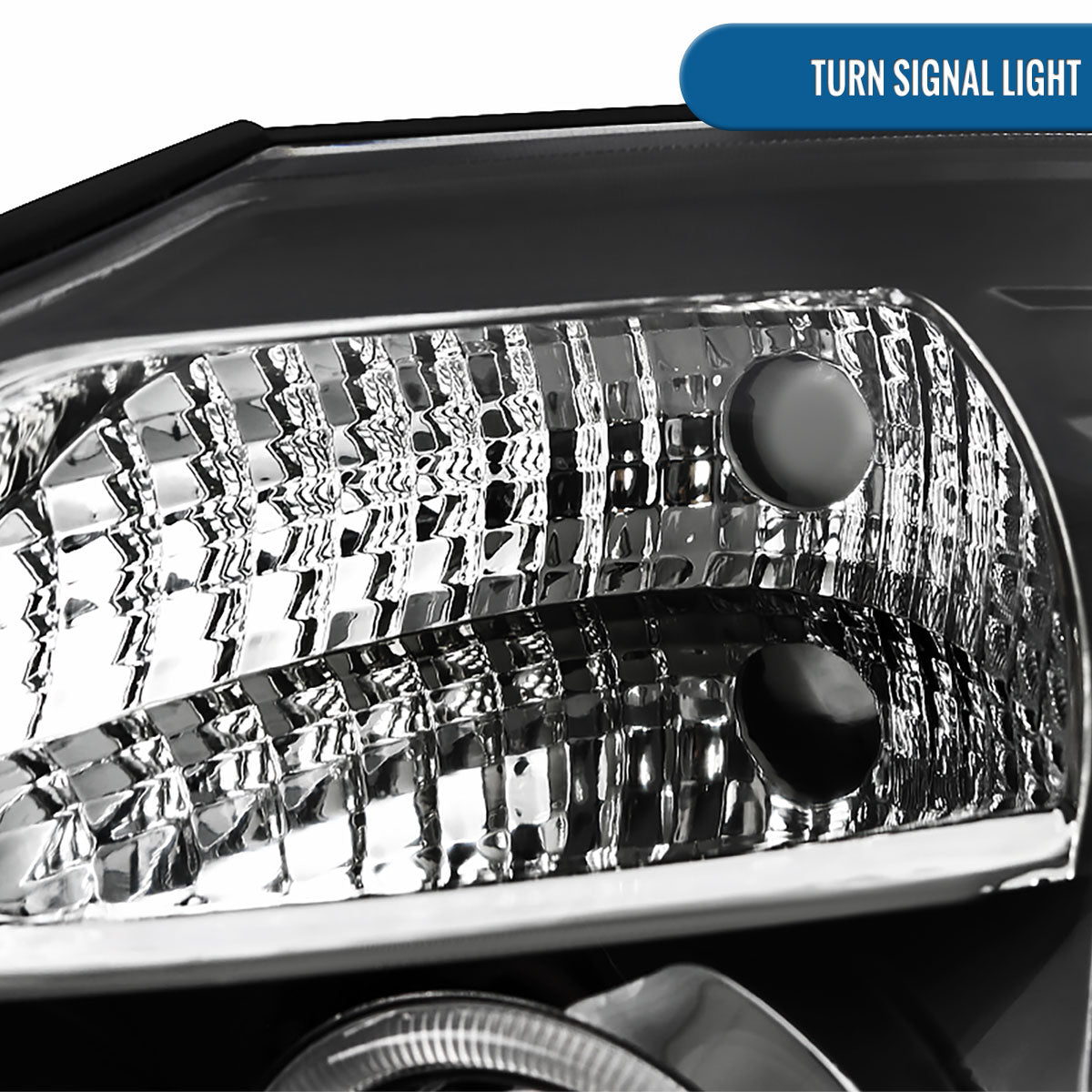 Ronnin - Fits 2004-2015 Nissan Armada Titan Upgraded Assembly LED Dual Halo Rims Projector Headlights Replacement Pair | Black