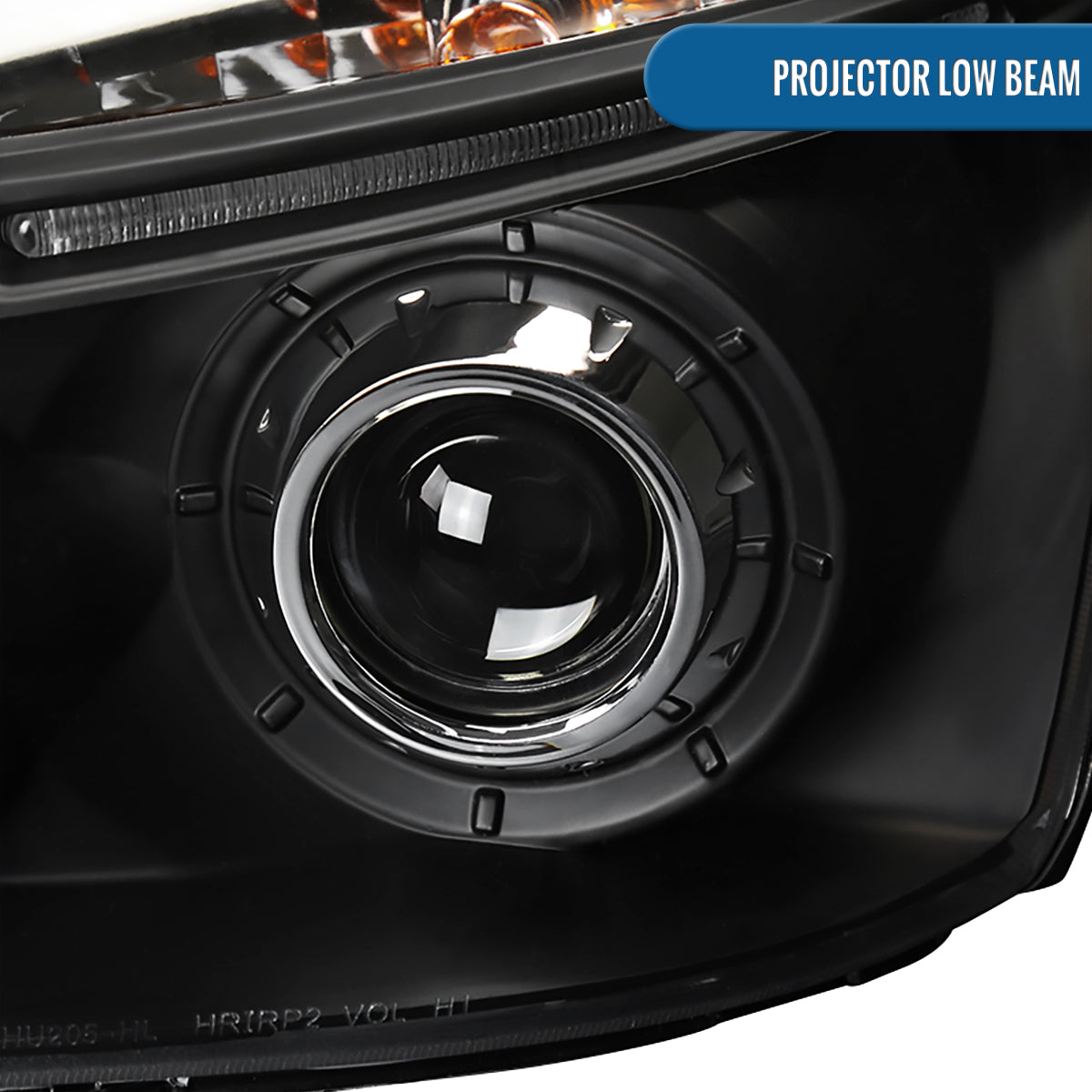 Ronnin - Fits 2005-2009 Hyundai Tucson LED Halo Rim Running Lights Projector Headlights Upgrade Assembly Pair | Black