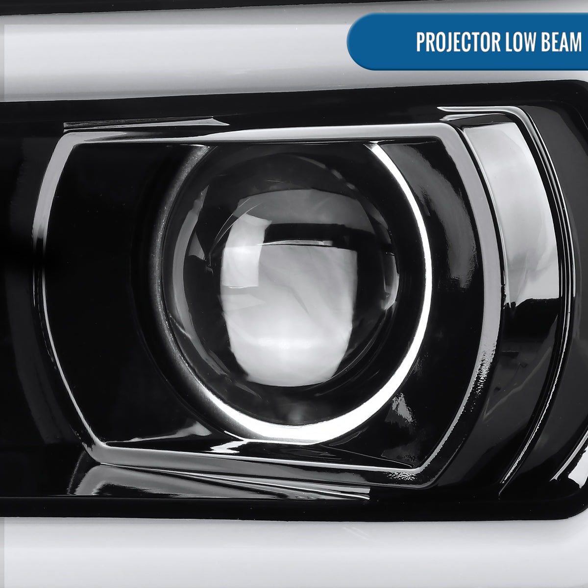 Ronnin - Se adapta a Toyota Tundra Sequoia 2007-2017 Faros delanteros con proyector de tubo de luz LED de repuesto mejorado Par | Negro brillante