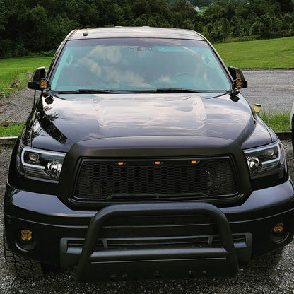 Ronnin - Se adapta a Toyota Tundra Sequoia 2007-2017 Faros delanteros con proyector de tubo de luz LED de repuesto mejorado Par | Negro brillante