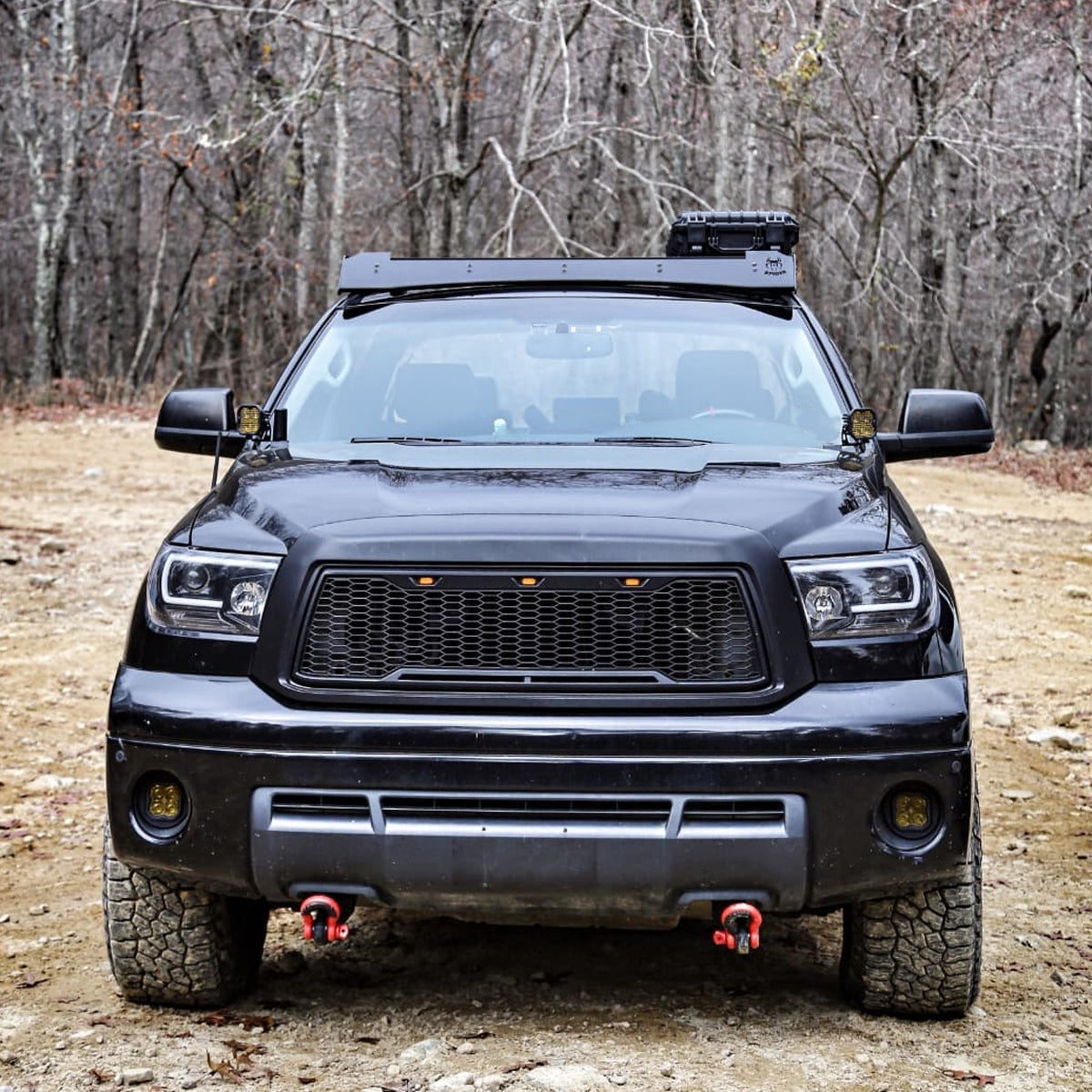Ronnin - Se adapta a Toyota Tundra Sequoia 2007-2017 Faros delanteros con proyector de tubo de luz LED de repuesto mejorado Par | Negro brillante