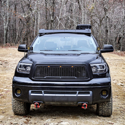 Ronnin - Se adapta a Toyota Tundra Sequoia 2007-2017 Faros delanteros con proyector de tubo de luz LED de repuesto mejorado Par | Negro brillante