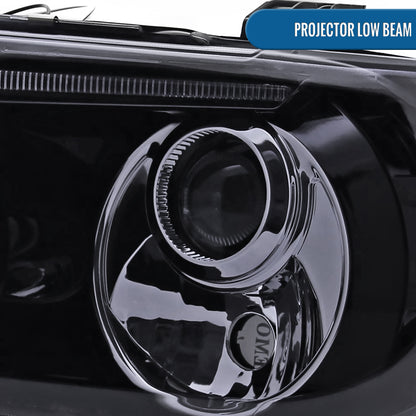 Ronnin - Fits 2007-2017 Toyota Tundra Sequoia Upgrade Replacement LED Rim Projector Headlights Assembly Pair | Black Smoke