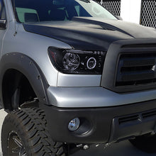 Ronnin - Fits 2007-2017 Toyota Tundra Sequoia Upgrade Replacement LED Rim Projector Headlights Assembly Pair | Black Smoke