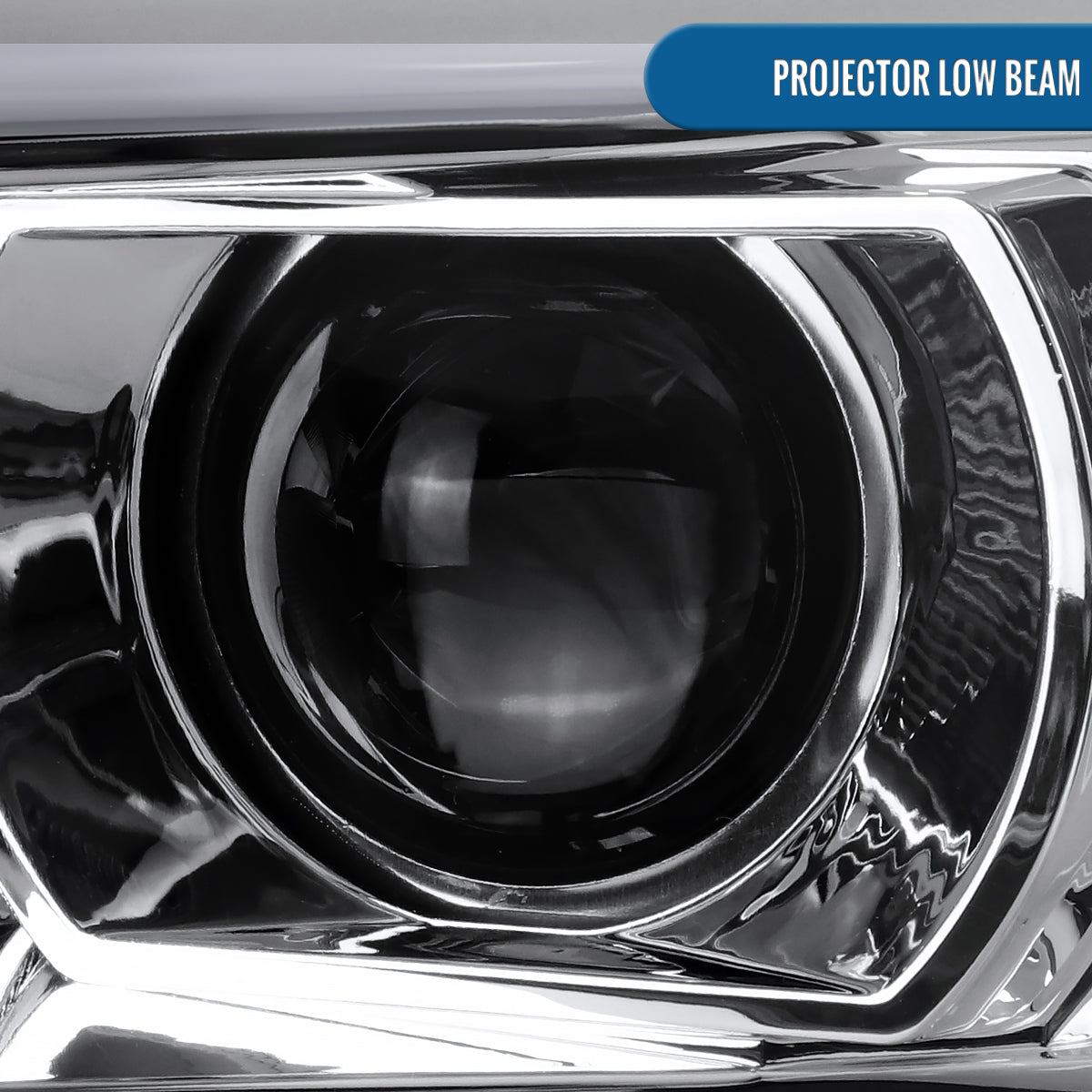 Ronnin - Fits 2007-2017 Toyota Tundra Sequoia Upgraded Replacement LED Running Light Tube Projector Headlights Assembly Pair | Chrome