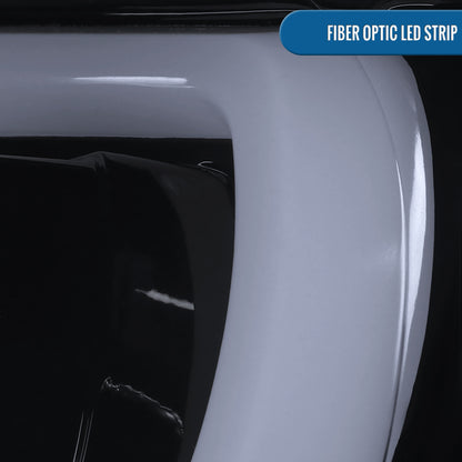 Ronnin - Fits 2007-2017 Toyota Tundra Sequoia Upgraded Replacement LED Running Light Tube Projector Headlights Assembly Pair | Black Smoke