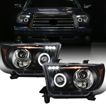 Ronnin - Fits 2007-2017 Toyota Tundra Sequoia Upgrade Replacement LED Rim Projector Headlights Assembly Pair | Black