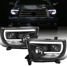 Ronnin - Fits 2007-2017 Toyota Tundra Sequoia Upgraded Replacement LED Running Light Tube Projector Headlights Assembly Pair | Black