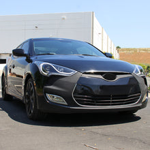 Ronnin - Fits 2012-2017 Hyundai Veloster Upgrade LED Running Light Tube Sequential Turn Signals Projector Headlights Assembly Pair | Black