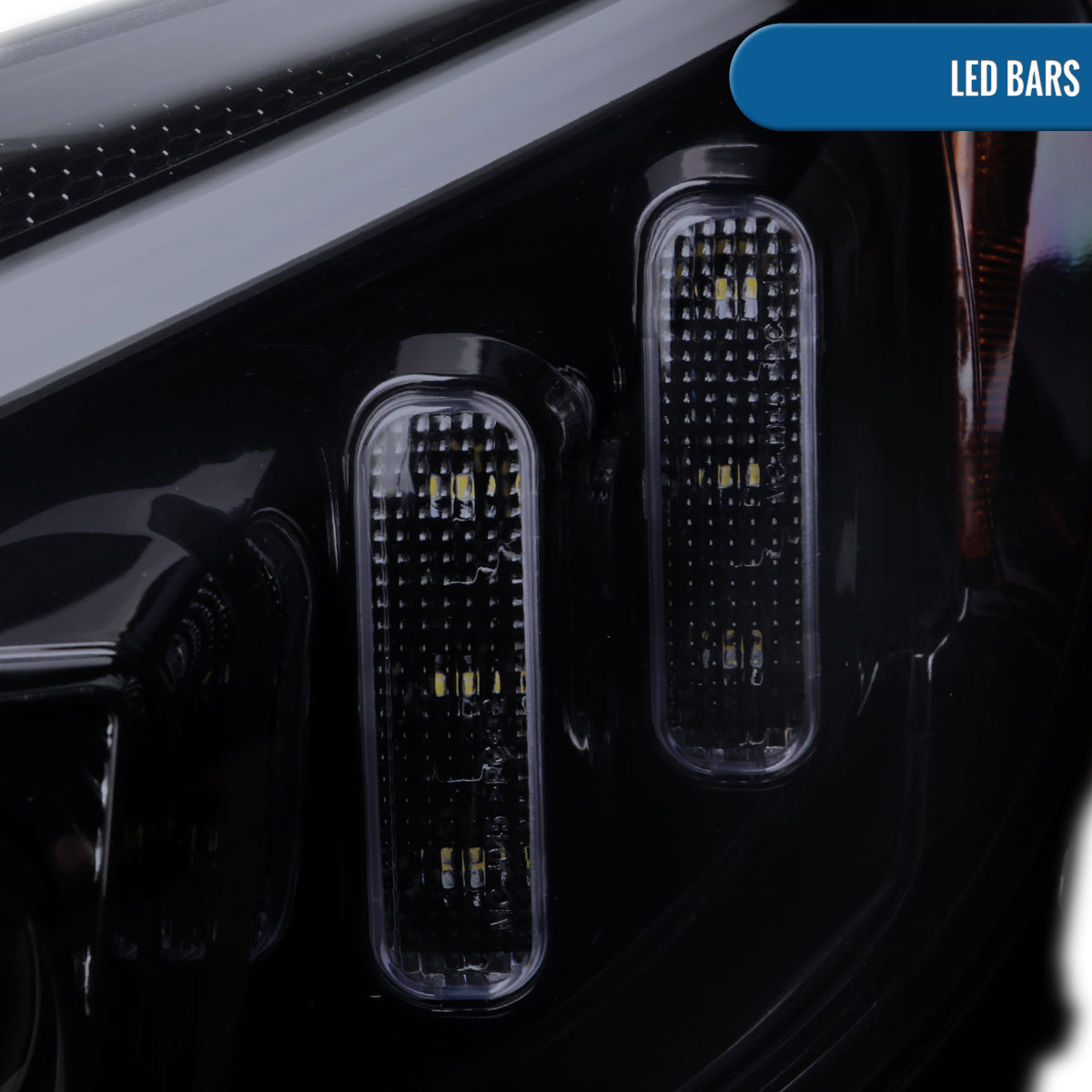 Ronnin - Compatible con Mercedes-Benz Clase C C300 C250 de 2015-2018 Luces delanteras halógenas con proyector y señal de giro secuencial LED con doble función | Negro ahumado