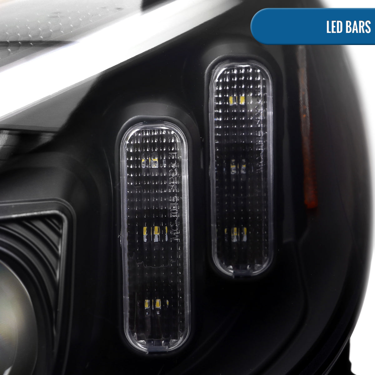 Ronnin - Compatible con Mercedes-Benz Clase C C300 C250 de 2015-2018, luces delanteras halógenas de proyector con LED de secuencia y intermitentes de doble color actualizados | Par en negro