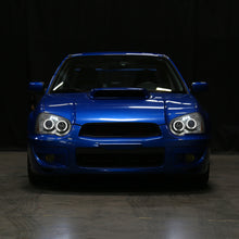 Ronnin - Fits 2004-2005 Subaru Impreza Upgrade LED Dual Halo Rims Projector Halogen Headlights Assembly Pair | Chrome