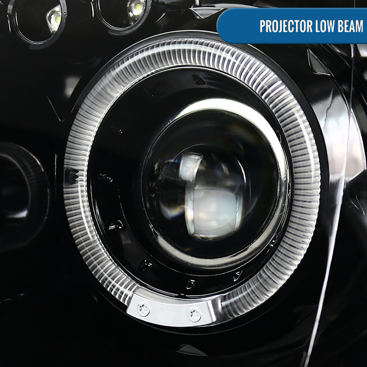 Ronnin - Fits 2004-2005 Subaru Impreza Upgrade LED Dual Halo Rims Projector Halogen Headlights Assembly Pair | Gloss Black