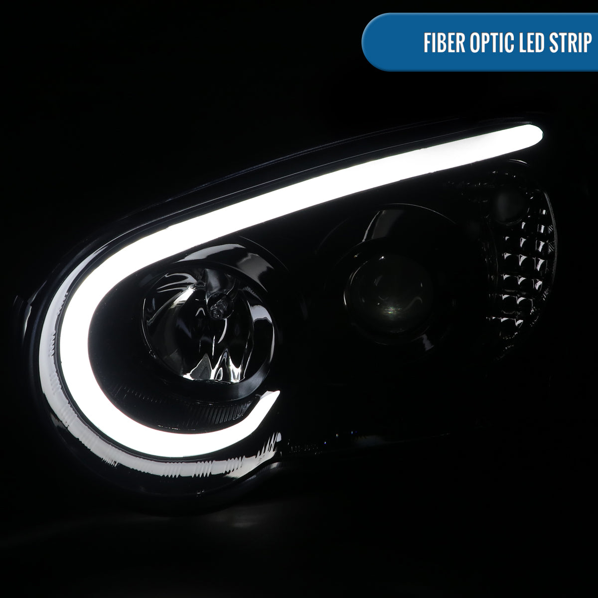 Ronnin - Fits 2004-2005 Subaru Impreza Upgrade Replacement LED Running Lights Tube Projector Halogen Headlights Assembly Pair | Black Smoke