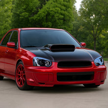 Ronnin - Fits 2004-2005 Subaru Impreza Upgrade Replacement LED Running Lights Tube Projector Halogen Headlights Assembly Pair | Black Smoke