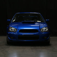 Ronnin - Fits 2004-2005 Subaru Impreza Upgrade LED Dual Halo Rims Projector Halogen Headlights Assembly Pair | Black