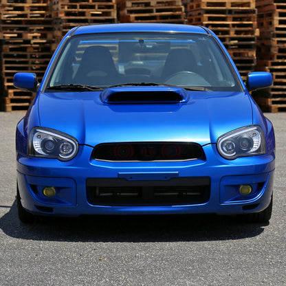 Ronnin - Fits 2004-2005 Subaru Impreza Upgrade Replacement LED Running Lights Tube Projector Halogen Headlights Assembly Pair | Black