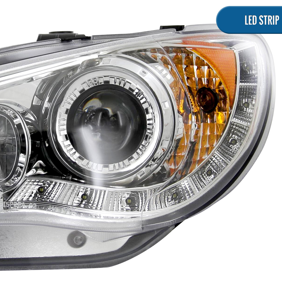 Ronnin - Fits 2006-2007 Subaru Impreza WRX STI Upgrade LED Running Lights Projector Headlights Assembly Pair | Chrome