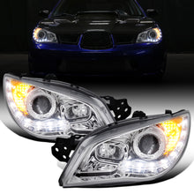 Ronnin - Fits 2006-2007 Subaru Impreza WRX STI Upgrade LED Running Lights Projector Headlights Assembly Pair | Chrome
