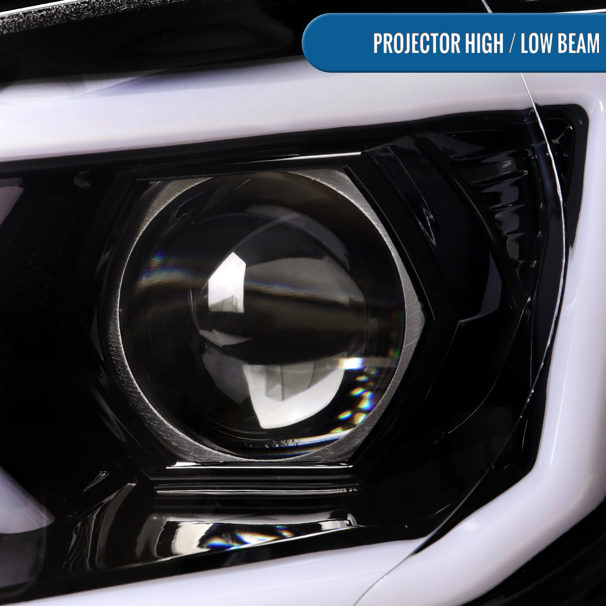 Ronnin - Fits 2006-2007 Subaru Impreza WRX STI Upgraded Projector Halogen Headlights LED Sequential Turn Signal Tube  Assembly Pair | Gloss Black