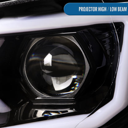 Ronnin - Fits 2006-2007 Subaru Impreza WRX STI Upgraded Projector Halogen Headlights LED Sequential Turn Signal Tube  Assembly Pair | Gloss Black