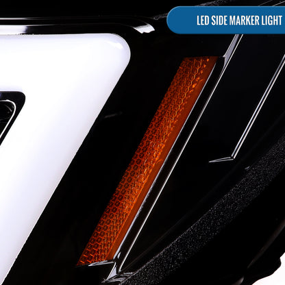 Ronnin - Fits 2006-2007 Subaru Impreza WRX STI Upgraded Projector Halogen Headlights LED Sequential Turn Signal Tube  Assembly Pair | Gloss Black