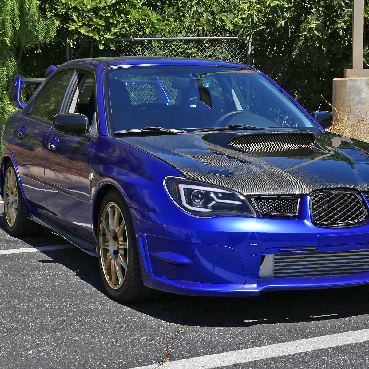 Ronnin - Fits 2006-2007 Subaru Impreza WRX STI Upgraded Projector Halogen Headlights LED Sequential Turn Signal Tube  Assembly Pair | Gloss Black