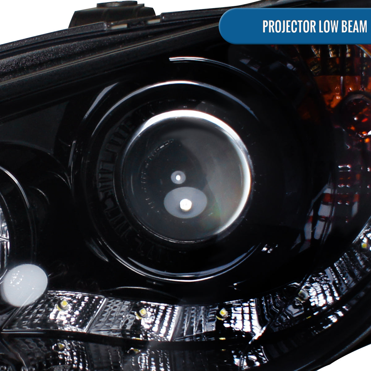 Ronnin - Fits 2006-2007 Subaru Impreza WRX STI Upgrade LED Running Lights Projector Headlights Assembly Pair | Black Smoke