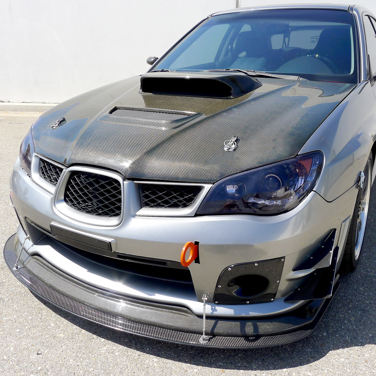 Ronnin - Fits 2006-2007 Subaru Impreza WRX STI Upgrade LED Running Lights Projector Headlights Assembly Pair | Black Smoke