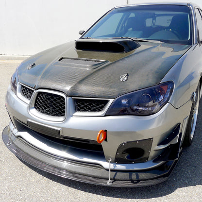 Ronnin - Fits 2006-2007 Subaru Impreza WRX STI Upgrade LED Running Lights Projector Headlights Assembly Pair | Black Smoke