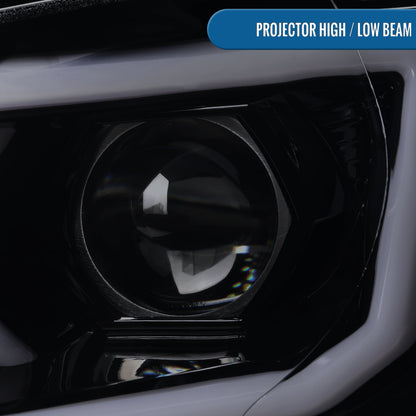 Ronnin - Fits 2006-2007 Subaru Impreza WRX STI Upgraded Projector Halogen Headlights LED Sequential Turn Signal Tube  Assembly Pair | Black Smoke