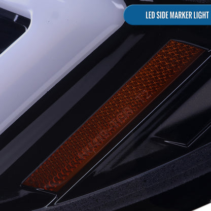 Ronnin - Fits 2006-2007 Subaru Impreza WRX STI Upgraded Projector Halogen Headlights LED Sequential Turn Signal Tube  Assembly Pair | Black Smoke