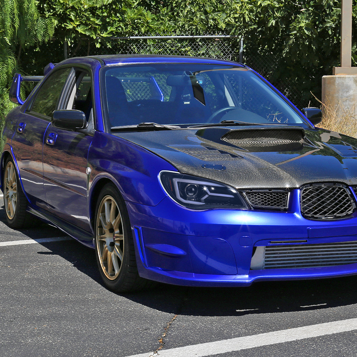 Ronnin - Fits 2006-2007 Subaru Impreza WRX STI Upgraded Projector Halogen Headlights LED Sequential Turn Signal Tube  Assembly Pair | Black Smoke