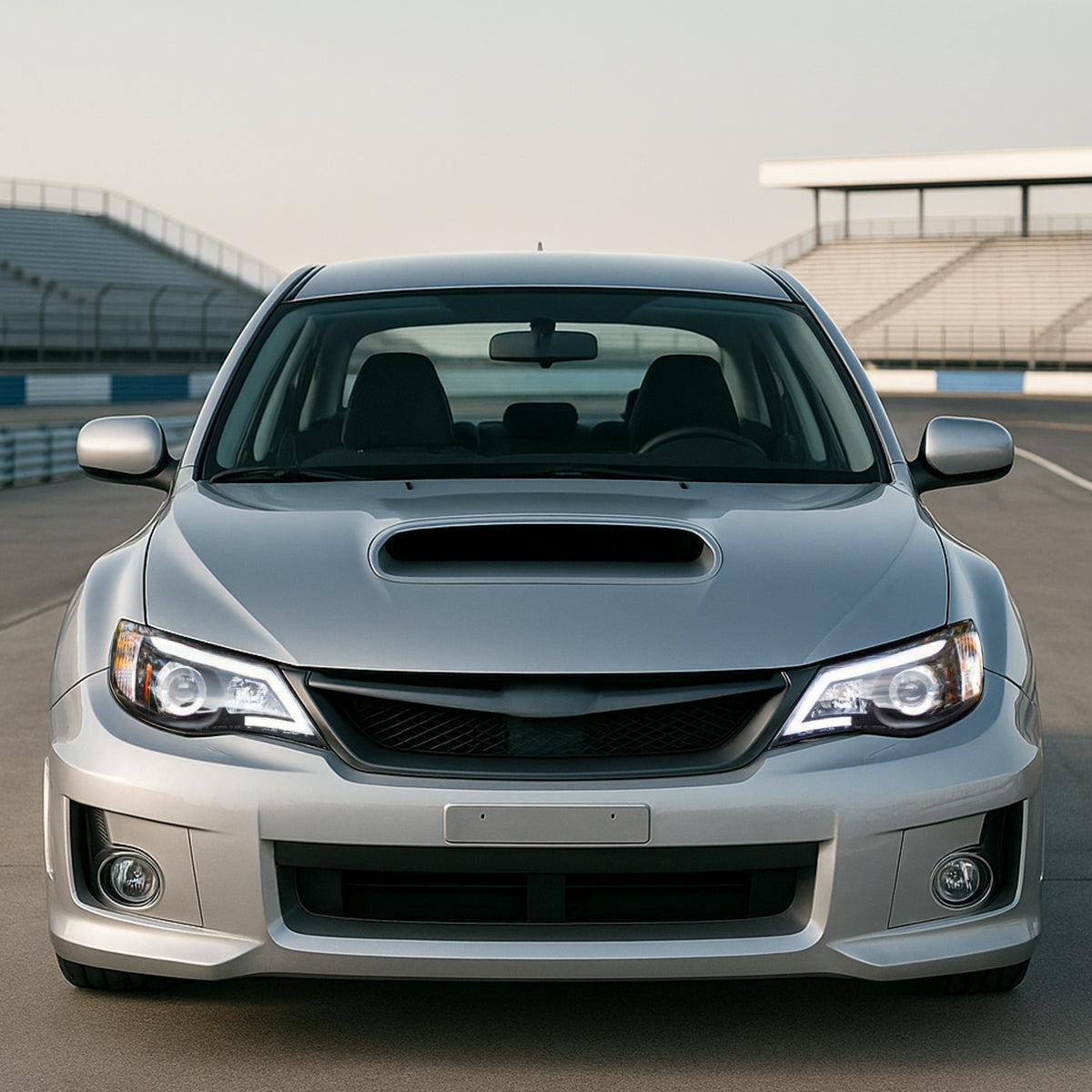 Ronnin - Fits 2008-2014 Subaru Impreza WRX Outback Sport Upgrade Assembly LED Running Light Tube Projector Halogen Headlights Pair | Black