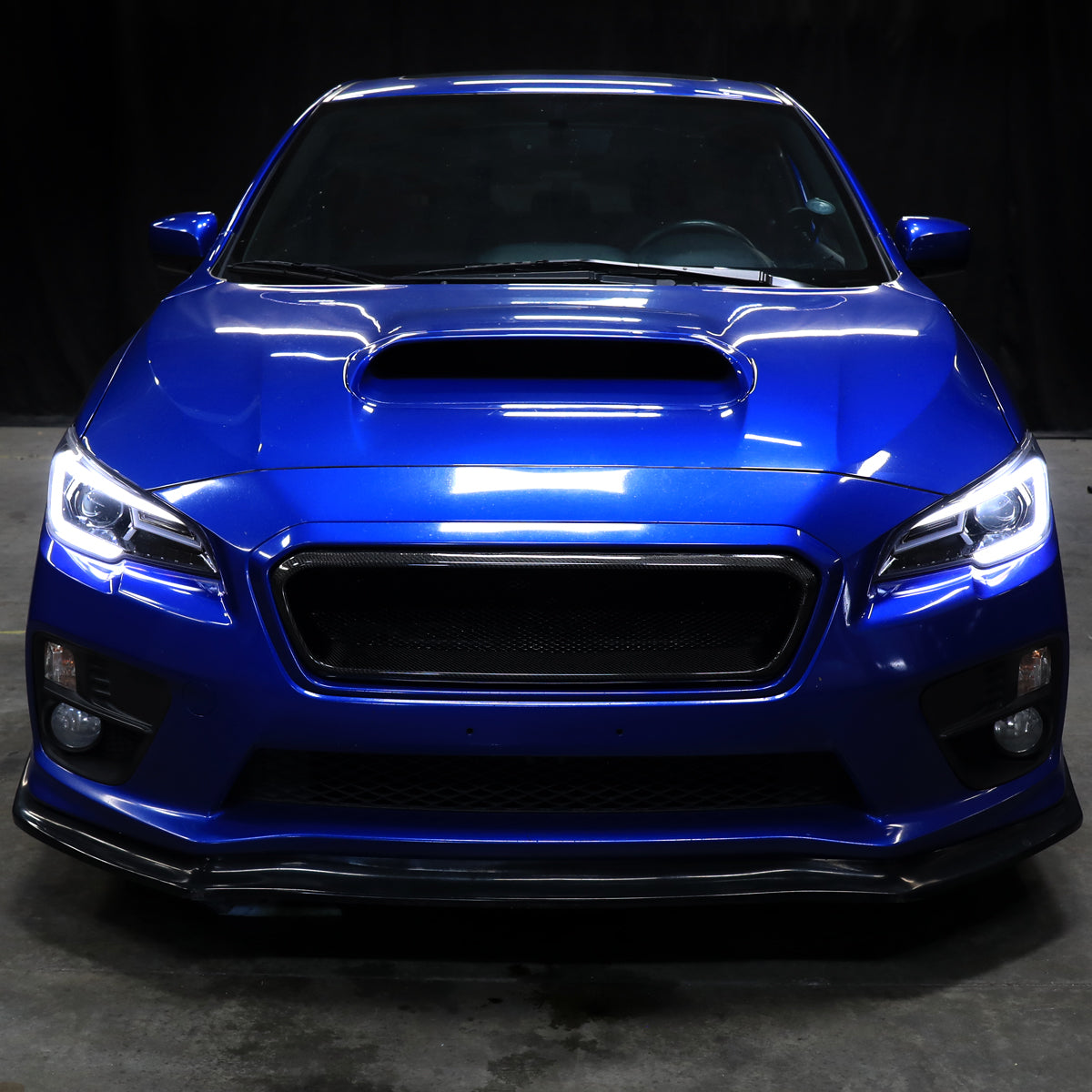 Ronnin - Fits 2015-2021 Subaru WRX STI Upgrade Assembly LED Sequential Turn Signals Projector Halogen Headlights Pair | Gloss Black