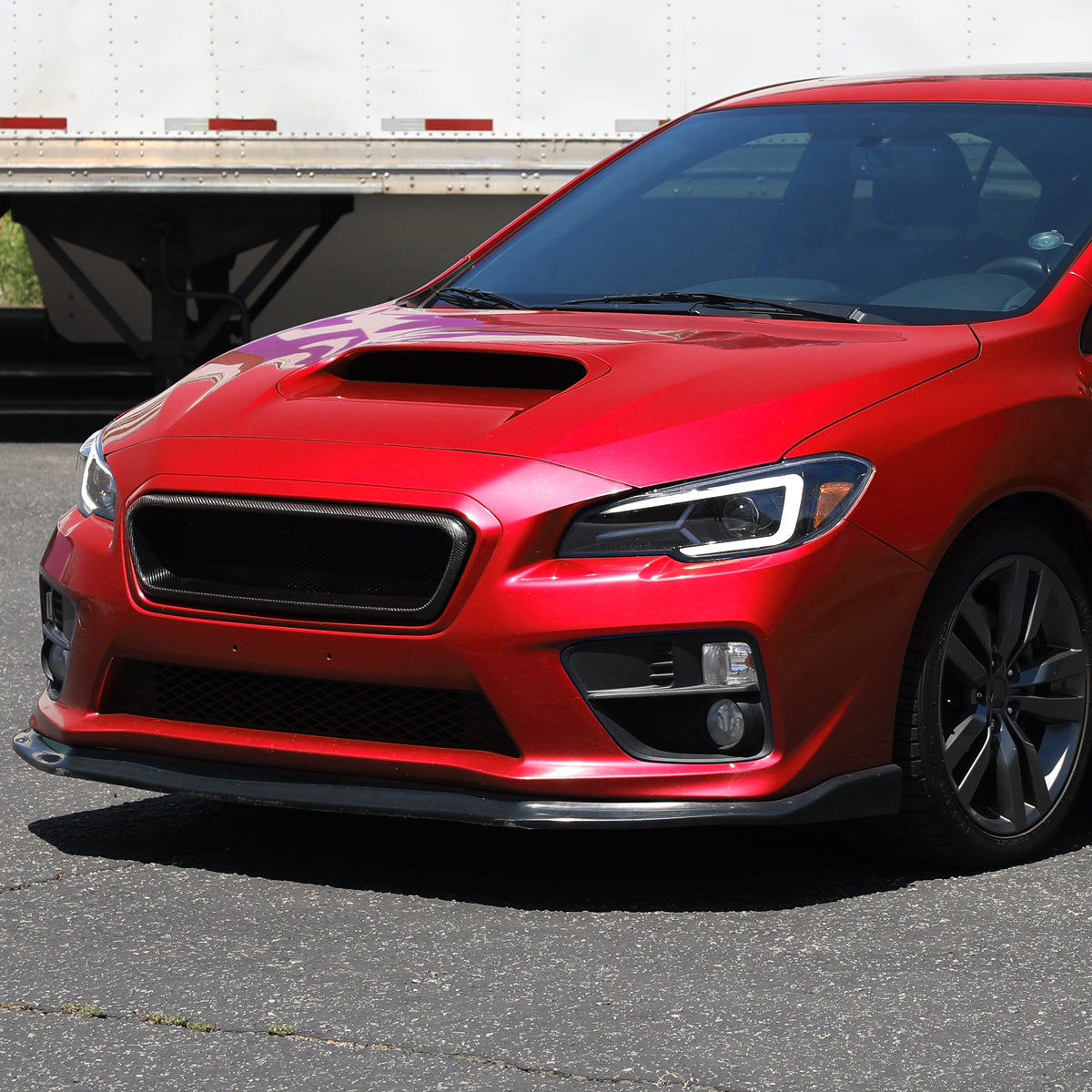 Ronnin - Fits 2015-2021 Subaru WRX STI Upgrade Assembly LED Sequential Turn Signals Projector Halogen Headlights Pair | Gloss Black