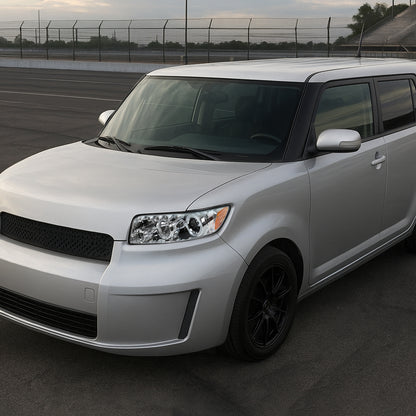 Ronnin - Fits 2008-2010 Scion xB Upgrade LED Halo Rims Running Lights Projector Headlights Assembly Pair | Chrome