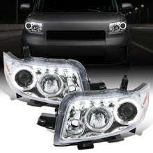 Ronnin - Fits 2008-2010 Scion xB Upgrade LED Halo Rims Running Lights Projector Headlights Assembly Pair | Chrome