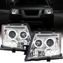 Ronnin - Fits 2005-2015 Nissan Xterra LED Dual Rims Projector Headlights Assembly Replacement Pair | Chrome