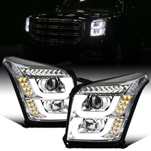 Ronnin - Fits 2015-2020 GMC Yukon/Yukon XL Upgrade Replacement LED Running Turn Signals Projector Headlights Assembly Pair | Chrome