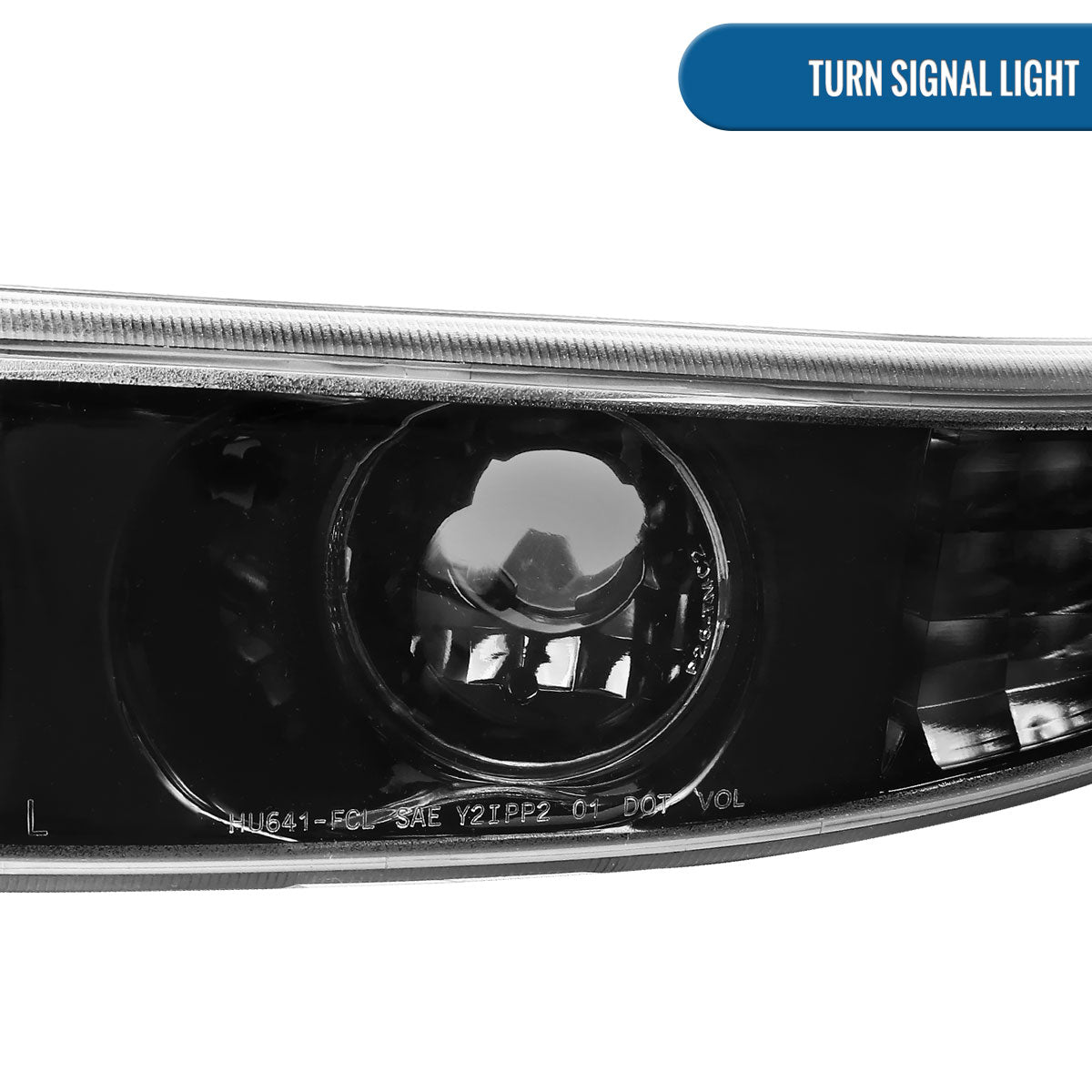 Ronnin - Fits 1999-2007 GMC Yukon XL Sierra Classic Denali Upgraded Replacement LED Tube Running Lights Projector Headlights + Factory Style Bumper Lamps Assembly Pair | Glossy Black
