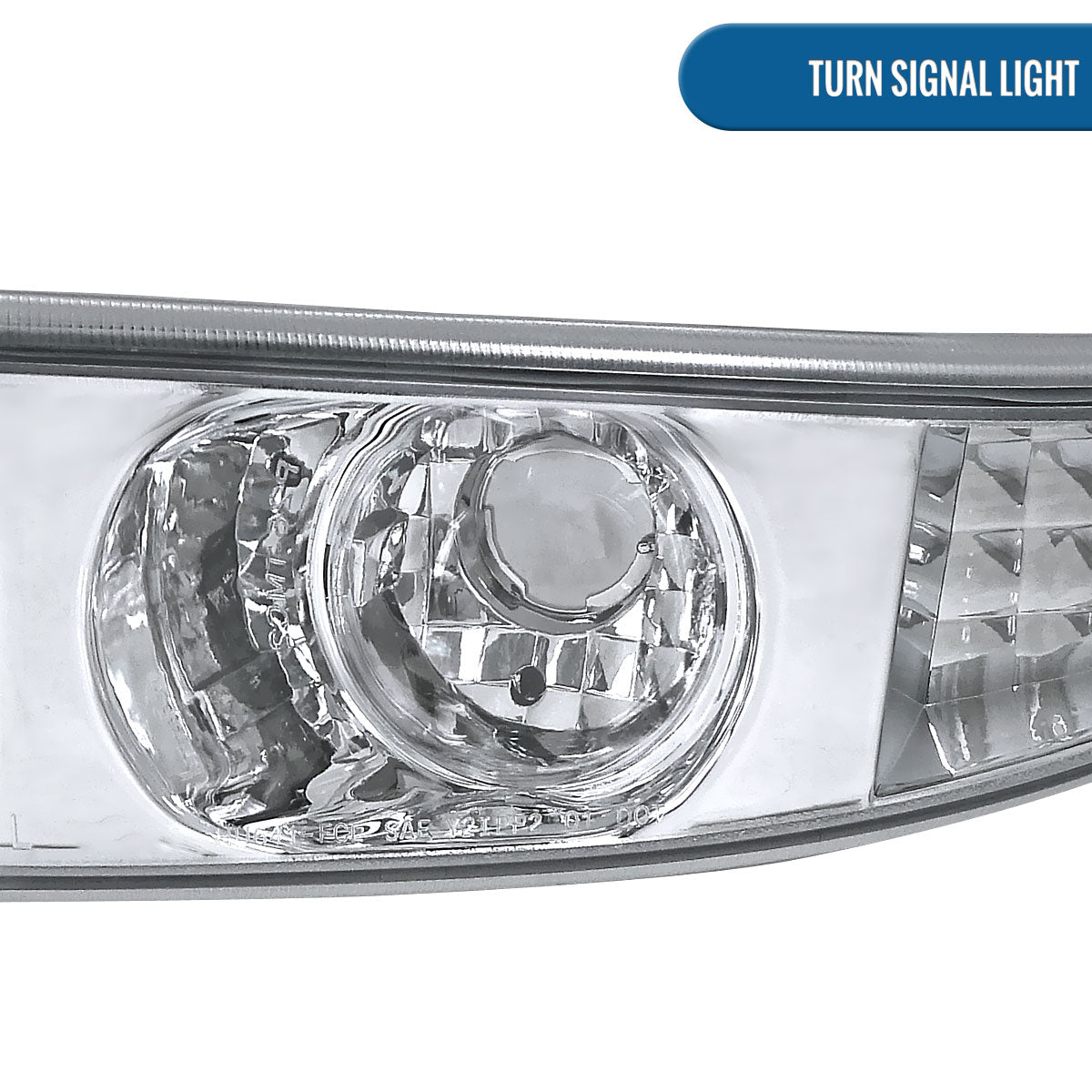 Ronnin - Fits 1999-2007 GMC Yukon XL Sierra Classic Denali LED Tube Running Lights Projector Headlights + Factory Style Bumper Lamps Assembly Pair | Chrome