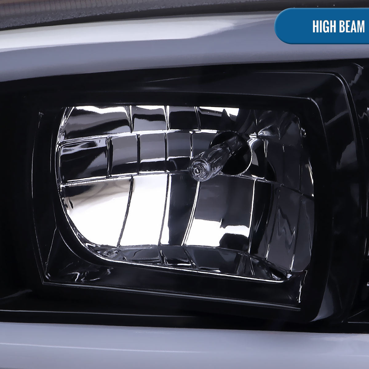 Ronnin - Fits 1999-2007 GMC Yukon XL Sierra Classic Denali LED Tube Running Lights Projector Headlights + Factory Style Bumper Lamps Assembly Pair | Black Smoke