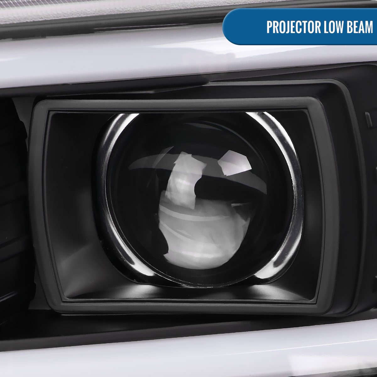 Ronnin - Fits 1999-2007 GMC Yukon XL Sierra Classic Denali LED Tube Running Lights Projector Headlights + Factory Style Bumper Lamps Assembly Pair | Black